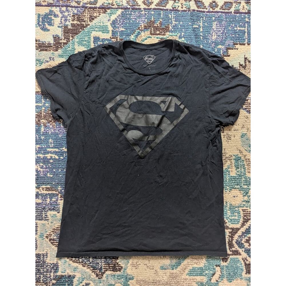 Vintage DC Comics Death of Superman T-Shirt Men’s Large Black Tone Logo Tee